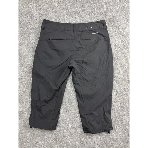 Columbia Capri Pants Womens 8 Black Lightweight Hiking Zip Pocket Drawcord Trail - Picture 7 of 8